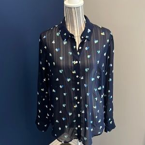 A New Day Semi Sheer Button Down Shirt